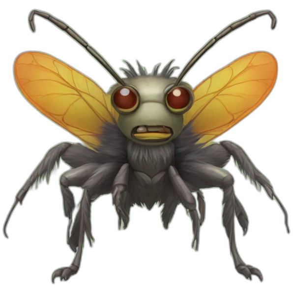 Anthropomorphic Furry insectoid head with fur emoji