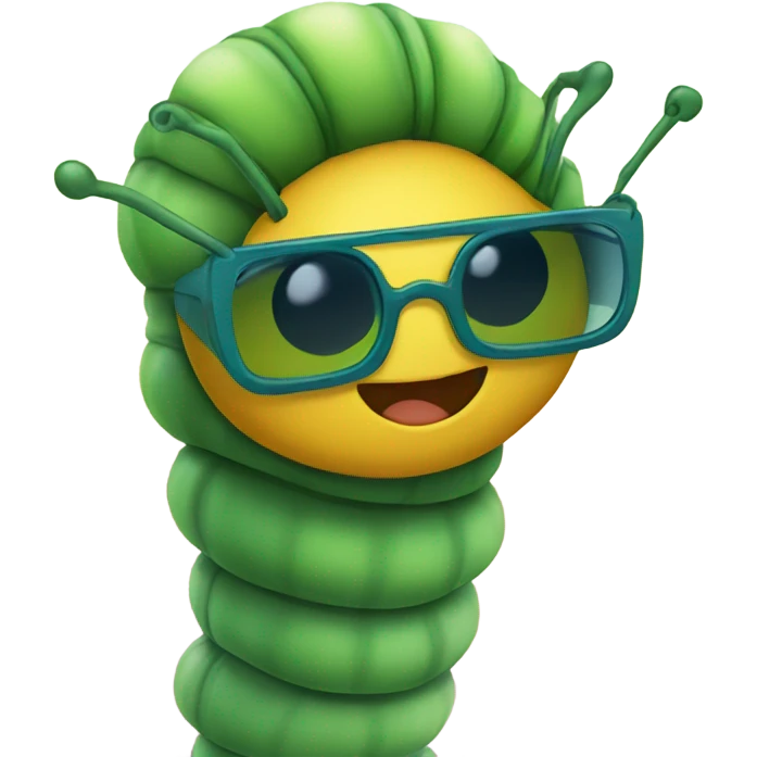 Caterpillar will hat and sunglasses  emoji