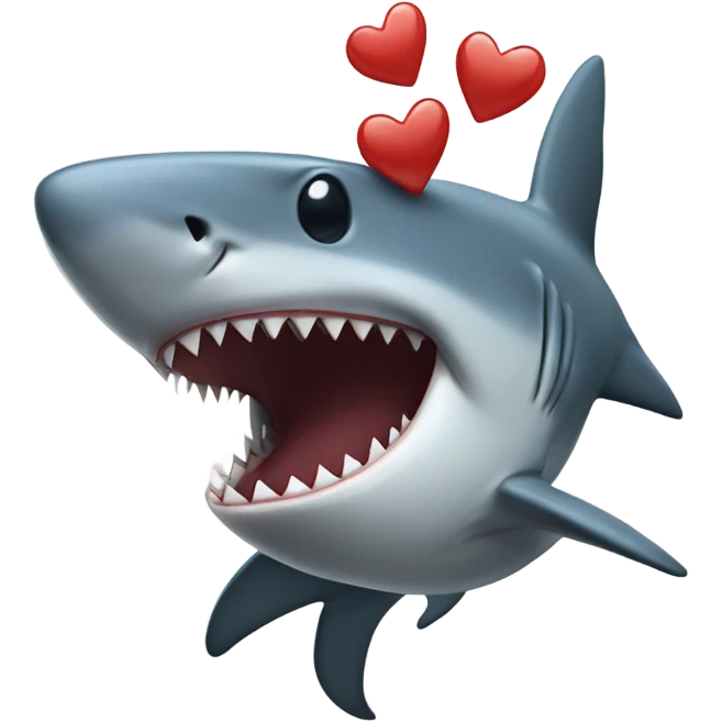 Shark send kiss emoji