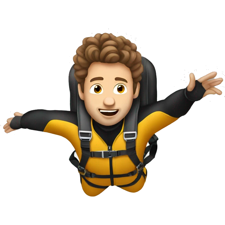 Man skydive brown Haar  emoji