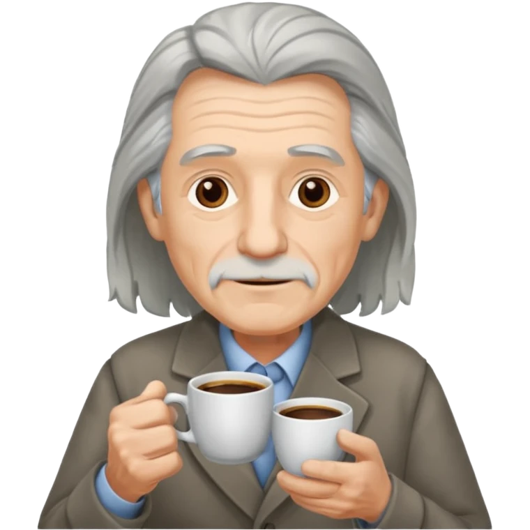 elderly with coffee men long hair emoji