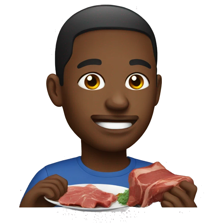 Haitian eating meat emoji