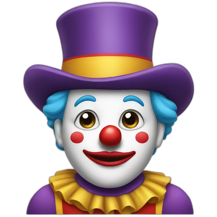 Pointing clown emoji