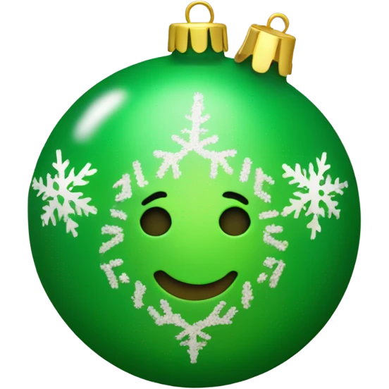 Green ornament with Christmas pin  emoji