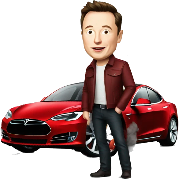 Red tesla Elon musk emoji