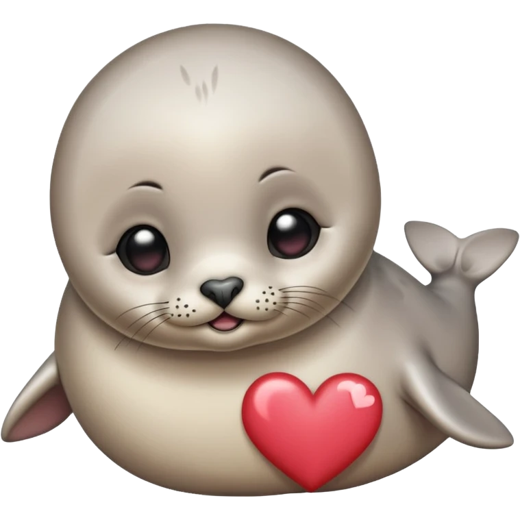 Baby seal blushing heart eyes emoji