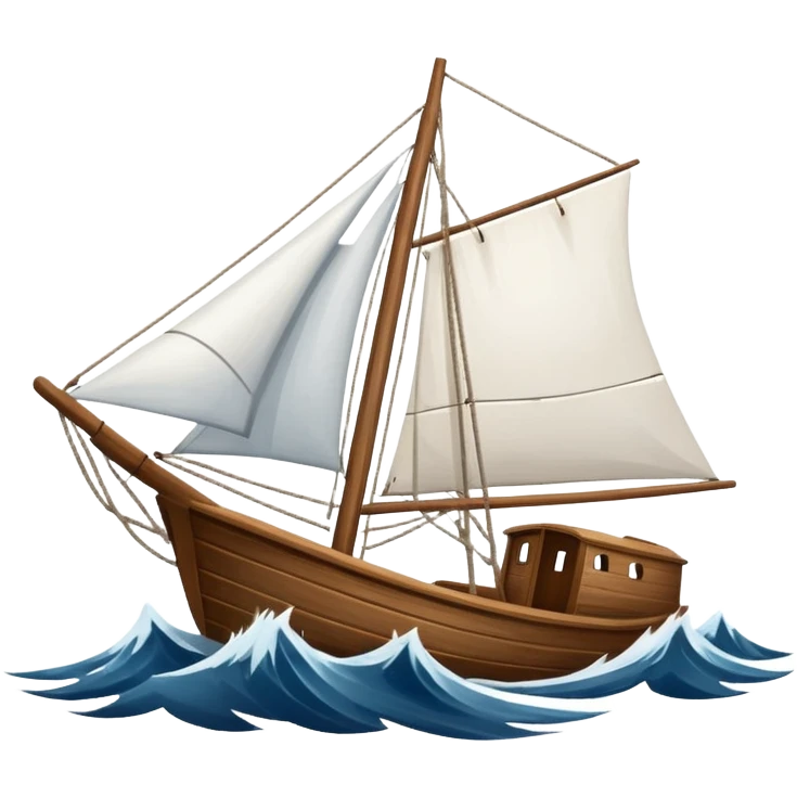 Velero navegando en tormenta emoji