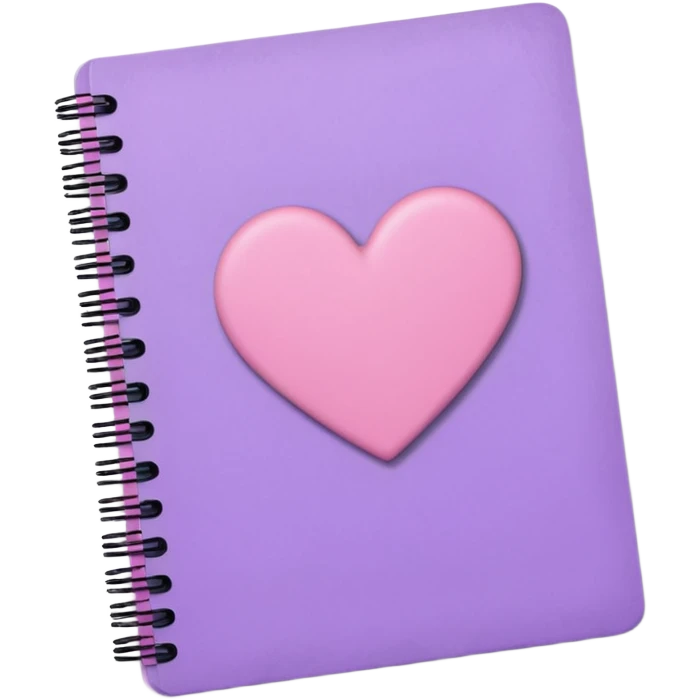 pastel emo notebook with a heart sticker emoji