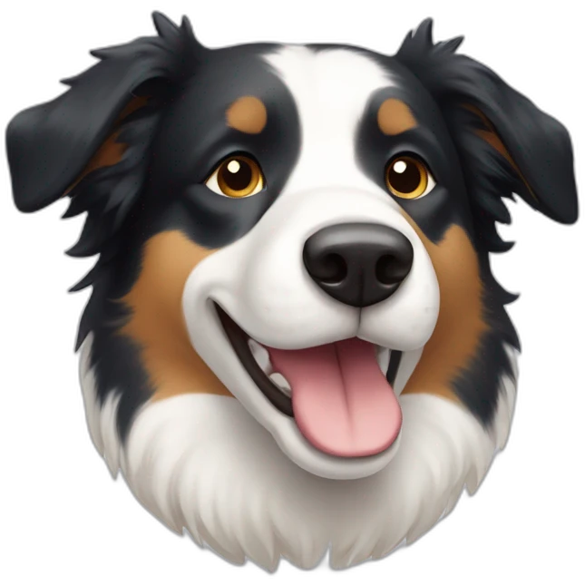 tricolor half-white border-collie emoji
