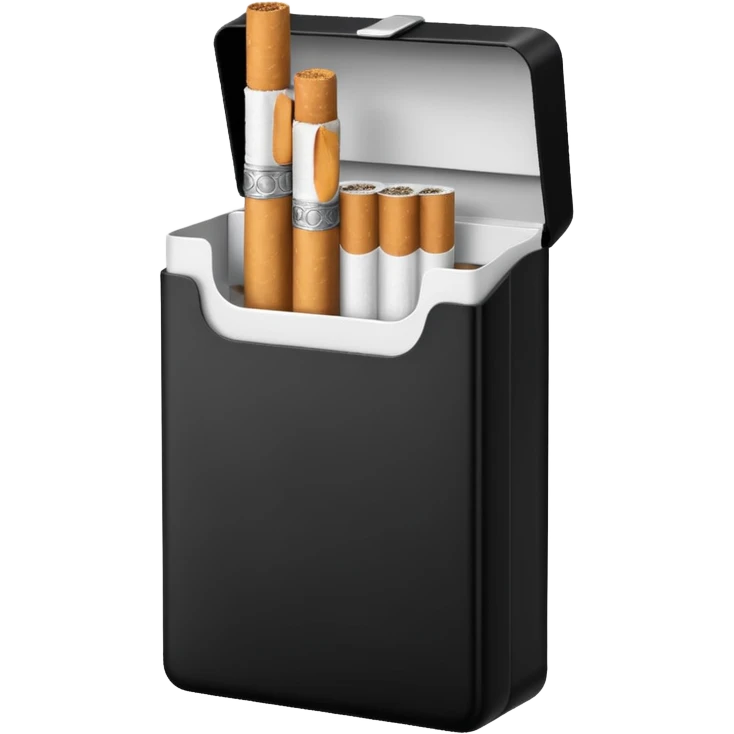 Minimalistic cigarette pack emoji, black and white emoji