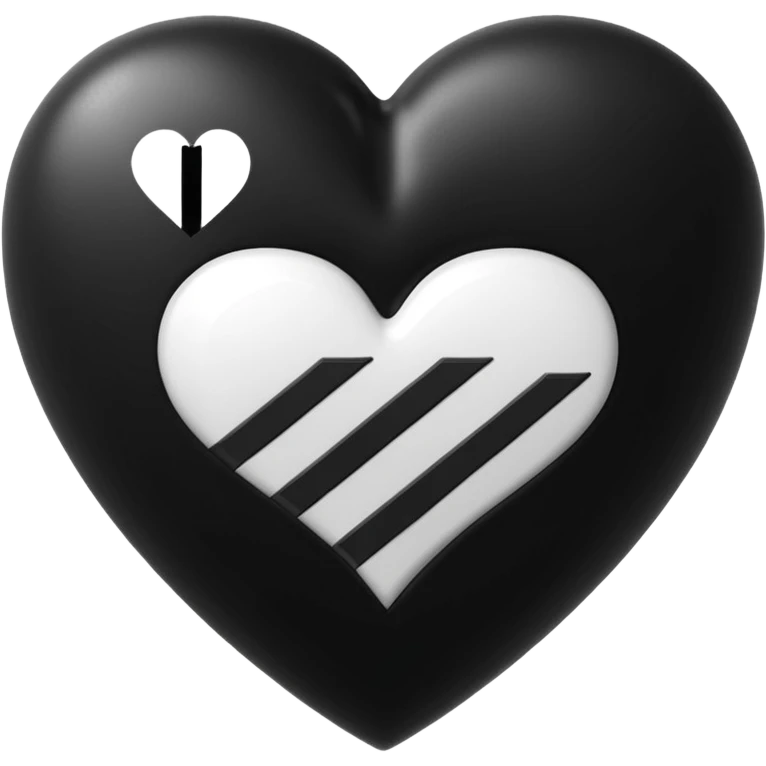 Adidas white stripes black heart emoji