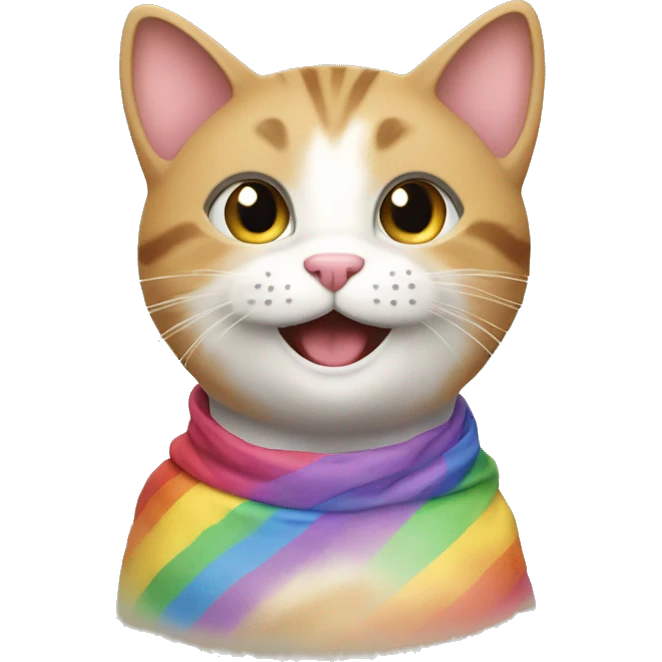 happy gay cat on a shopping spree emoji