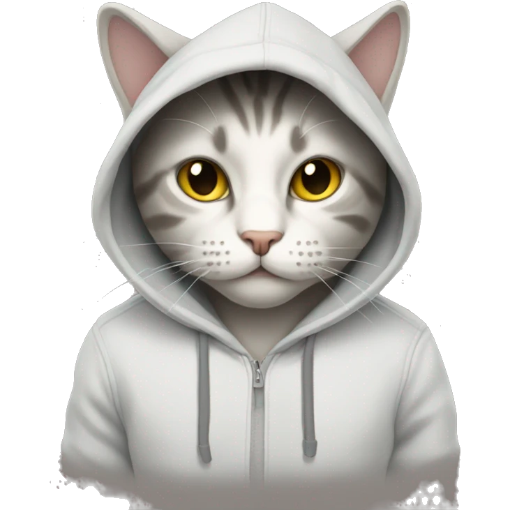 Cat wearing hoodie emoji