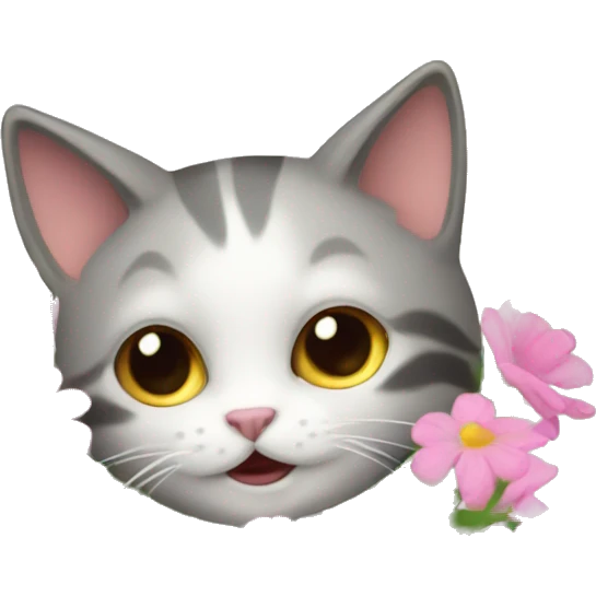 Cat with flowers bouquet  emoji