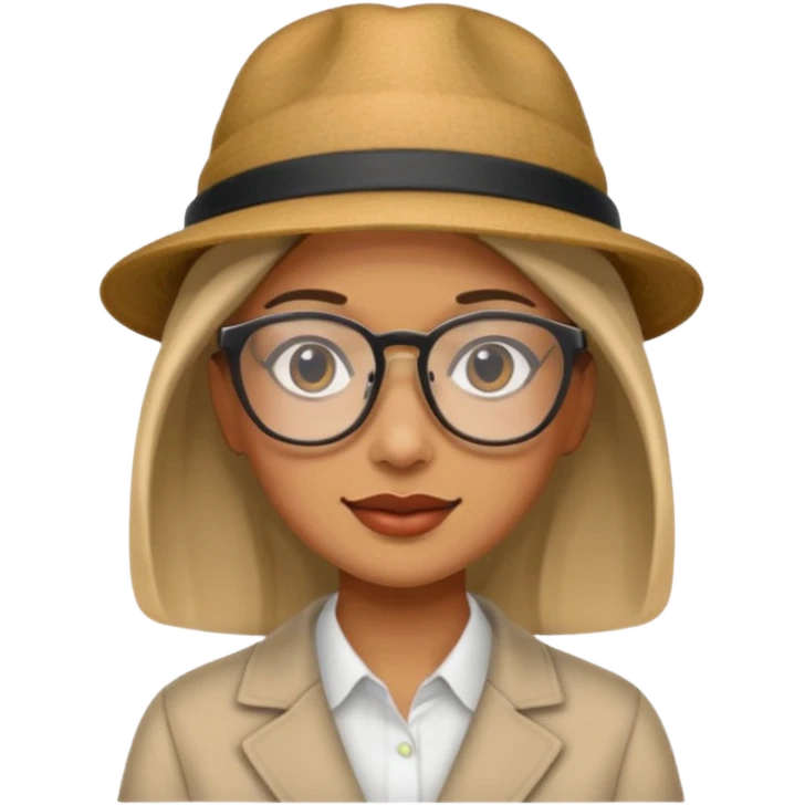 woman wearing hats and glasses emoji