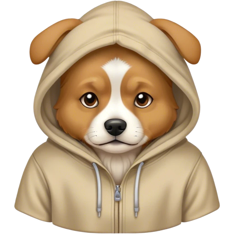 Ein Hund, der ein Hoodie trägt emoji