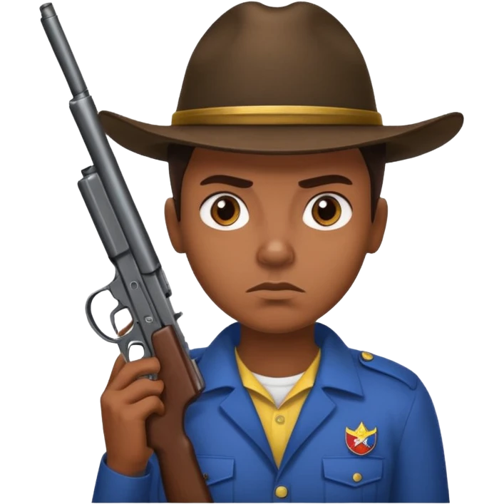 A Venezuelan holding a gun tap emoji