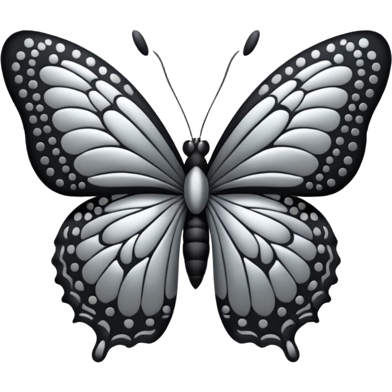butterfly black and silver emoji