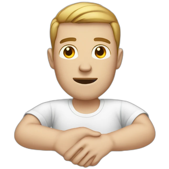 white man with broken hand emoji