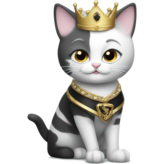 PRINCESS CAT WITH BLACK AND WHITE SKI emoji