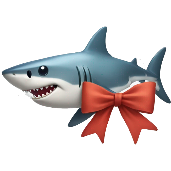 Shark with a  bow on its head  emoji