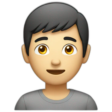 upper body of asian male with laptop emoji