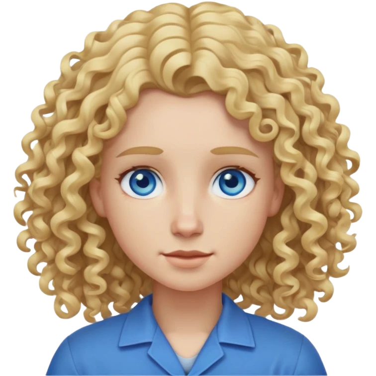 AEMT wit curly blonde hair and blue eyes emoji