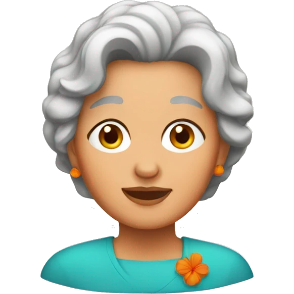 Abuela con pelo naranja emoji