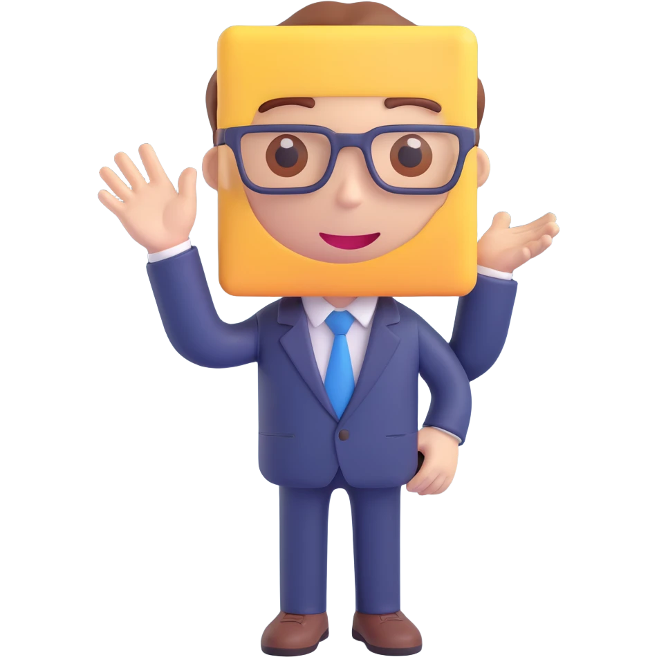 office worker presenting a chart, 3d emoji style emoji