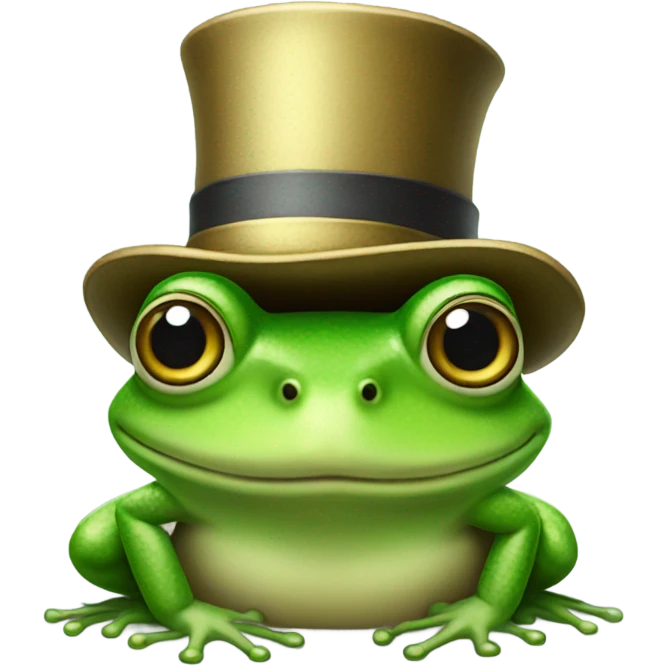 Frog with a top hat  emoji