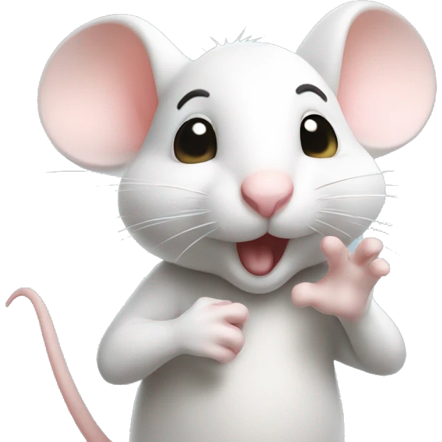 Cute white mouse blowing a kiss to the camera emoji