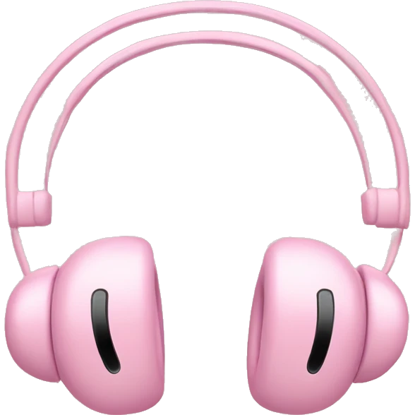 Apple baby pink head phones with little bows emoji