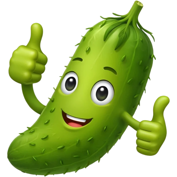 Dill pickle with thumbs up emoji