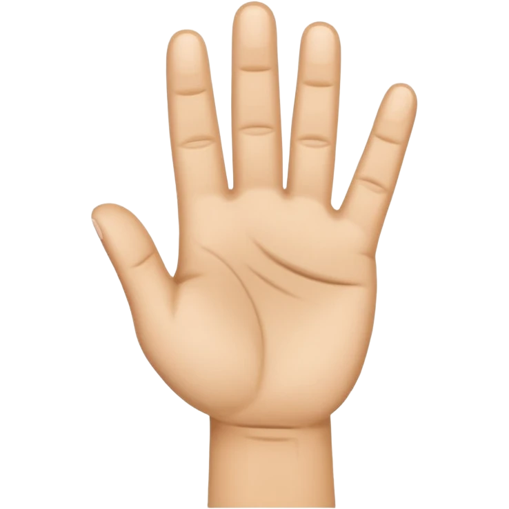 hand emoji, 4 fingers up, thumb folded to palm emoji