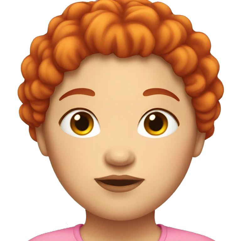fat girl with hair red emoji