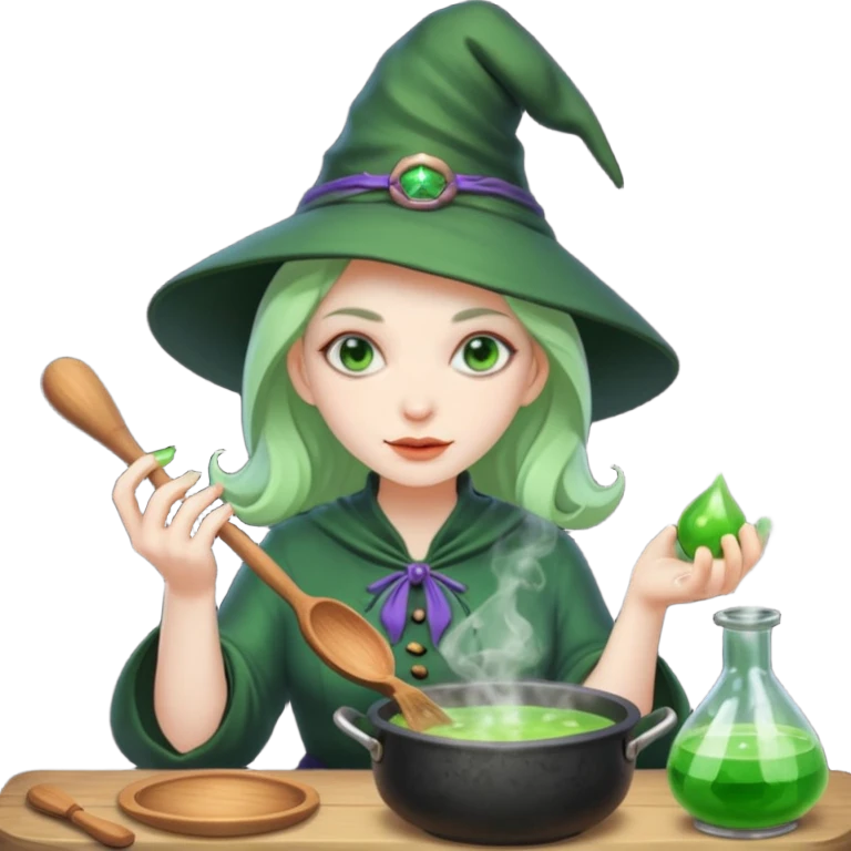 green witch cooking potion emoji