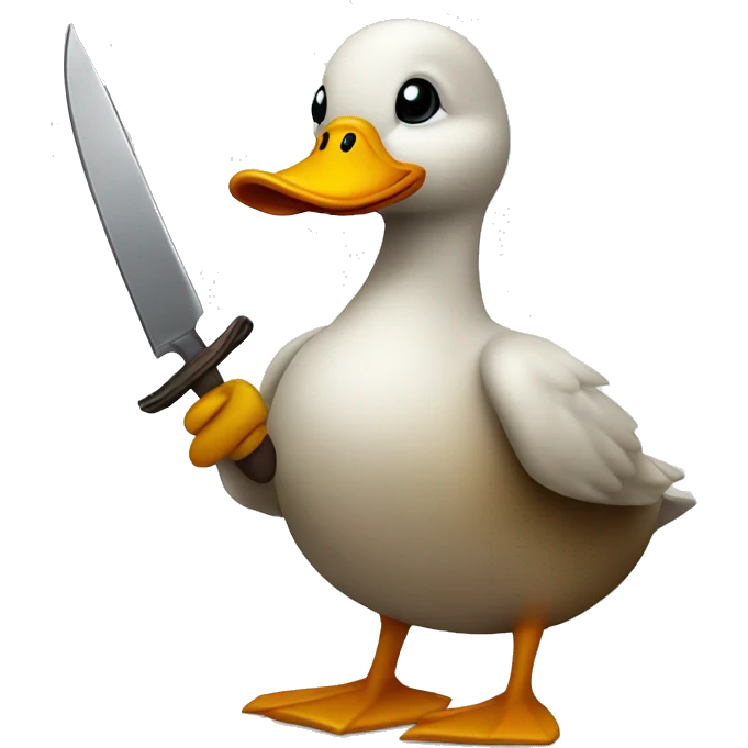 Duck holding knife  emoji