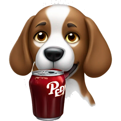 Dog drinking Dr Pepper emoji