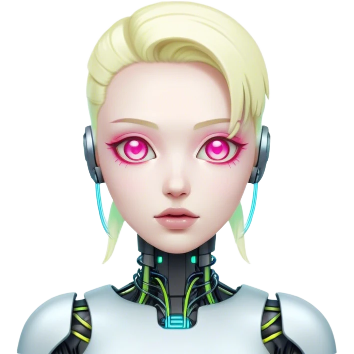 neon cyberpunk style android emoji