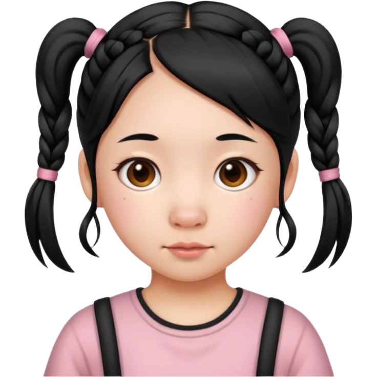 Chinese girl with pig tails emoji