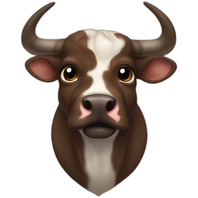 BRINDLE  BULL LONG STRAIGHT HORNS HAPPY emoji