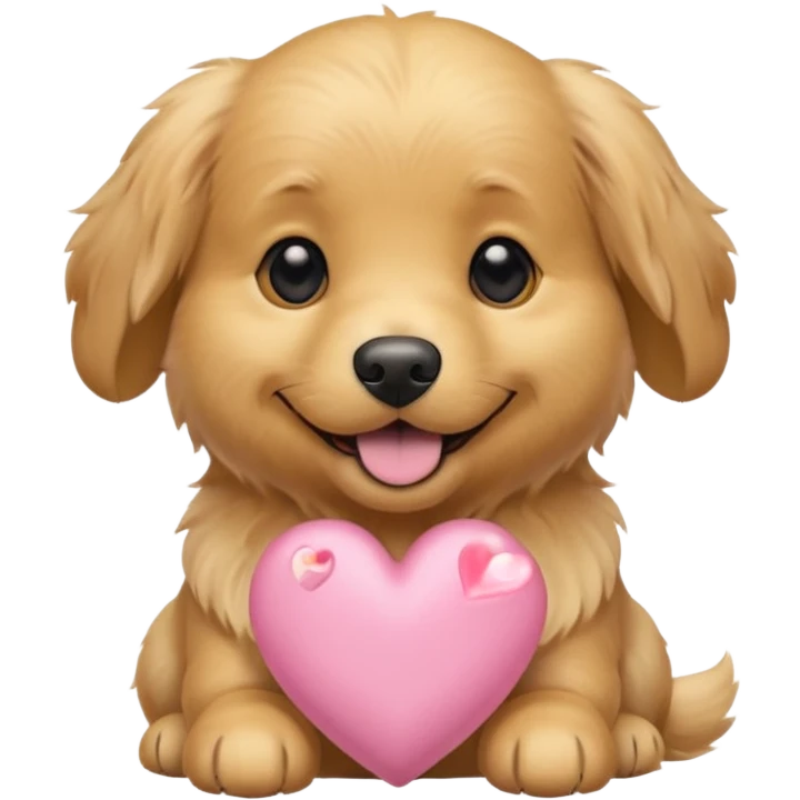 Dog with baby pink heart  emoji