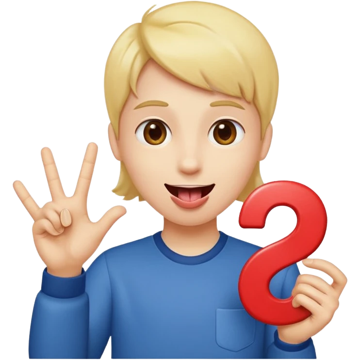 Happy face with tongue out with a number six in one hand and number seven in the other hand emoji