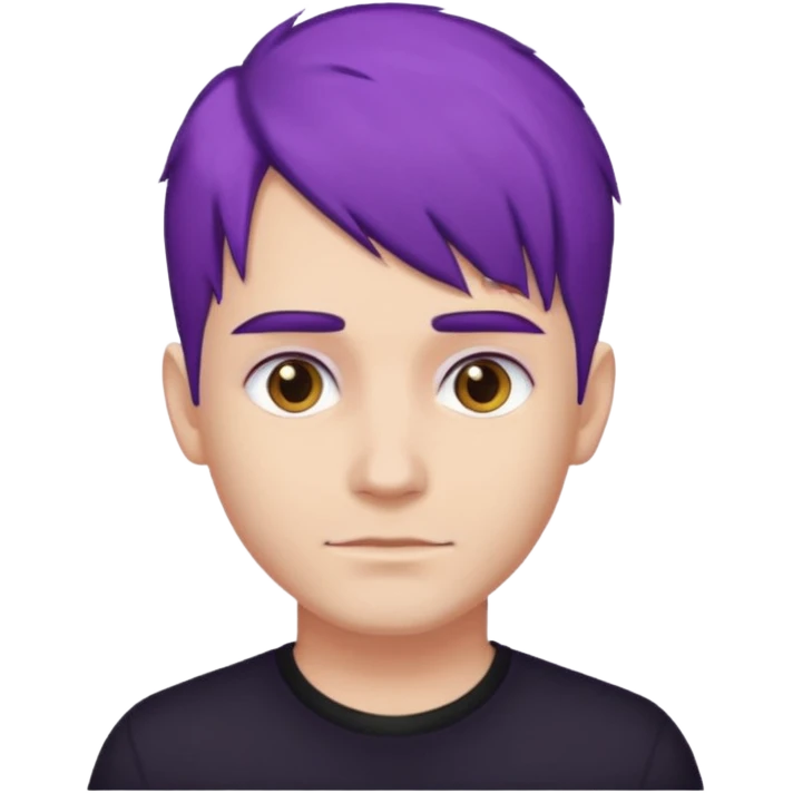 man with purple hair and black shirt emoji