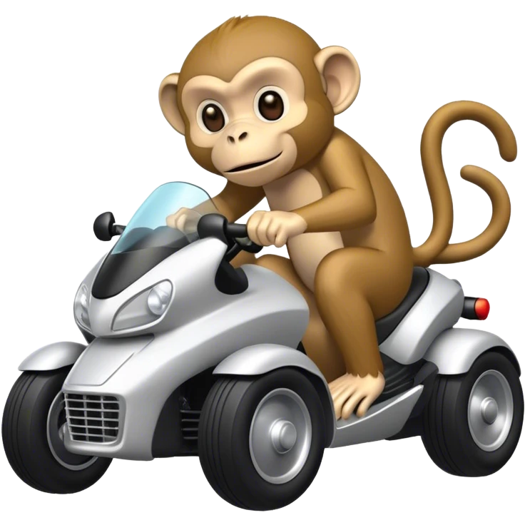 A monkey driving a tmax  emoji