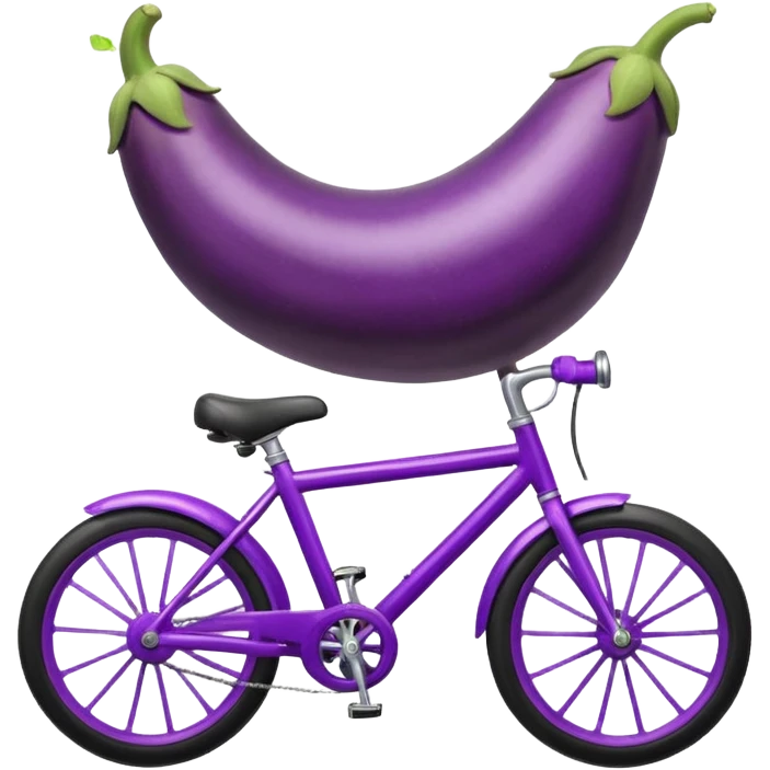 A eggplant on a bike with legs pedaling  emoji