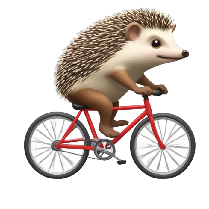 Hedgehog riding a bicycle emoji
