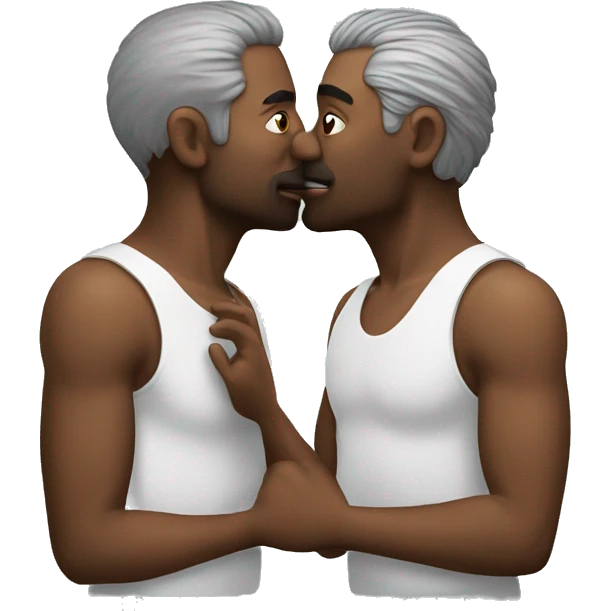 Two men kissing six oack emoji