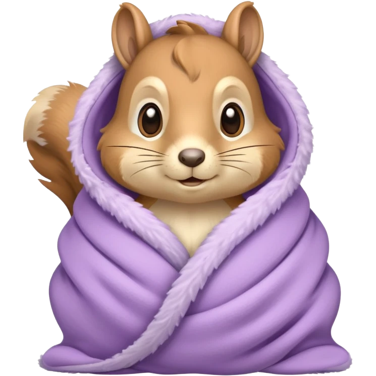 squirrel in pale purple blanket  emoji
