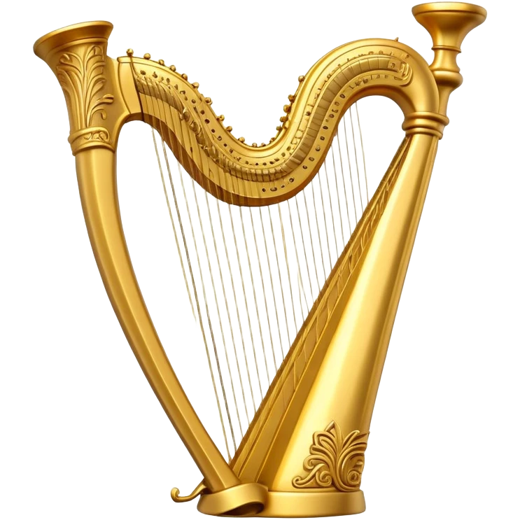 Irish carved golden harp emoji